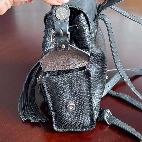 Freebird Charcoal Snake Print Backpack - Picture 6 of 14